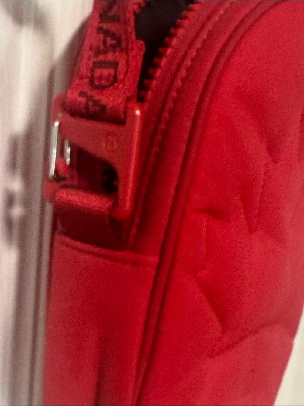 Lululemon Women’s Red Crossbody or belt bag. Zippered, outside phone pocket